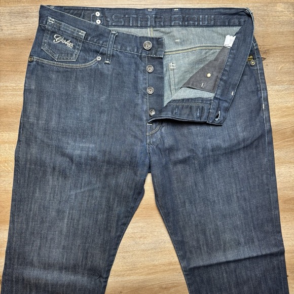 G Star RAW Jeans Men 31x34 Blue 3301 Coder Relaxed Straight Baggy Dark Wash Y2K - Picture 1 of 13